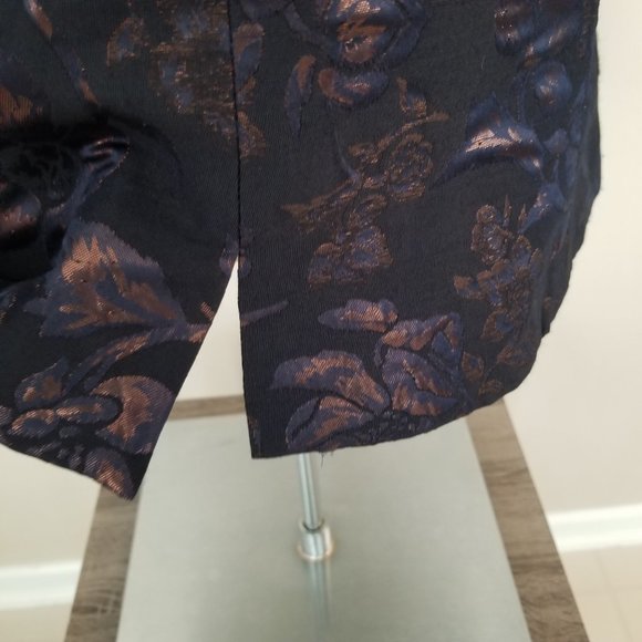 Rickie Freeman Teri Jon Puff Ruffled Collar Metallic Floral Blazer - Picture 9 of 13